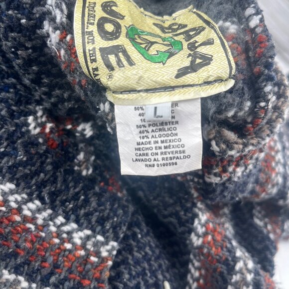 Baja Joe Striped Mexican Hoodie Pullover Jacket Size Large - Picture 4 of 6